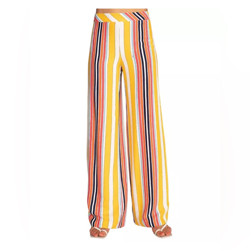 Trina Turk Striped Multicolor Wide-Leg Pants